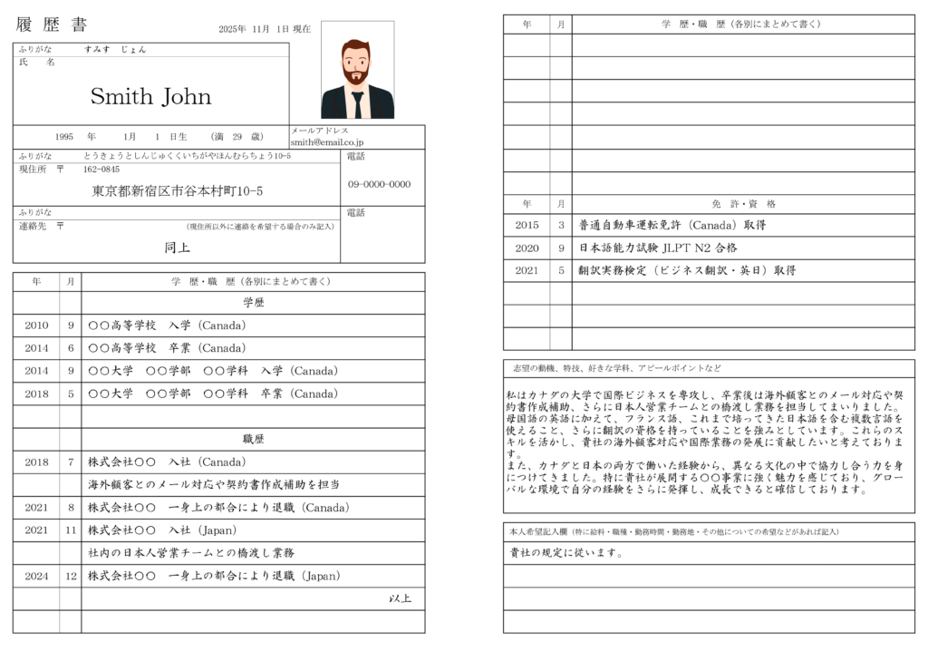 履歴書(りれきしょ)の書(か)き方(かた)の基本(きほん)
